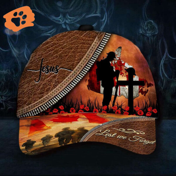 Jesus Lest We Forget Veteran Hat Honoring Canadian Military Cap Unique Gifts For Veterans Trucker Classic Hats Gift