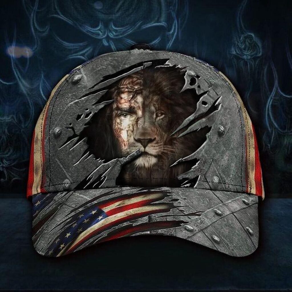 Jesus Lion 3D Hat Vintage American Flag Cap Patriotic Christian Easter Gift For Adult Classic Cap Jesus Lion 3D Hat Vintage American Flag Cap Patriotic Christian Easter Gift For Adult Classic Cap