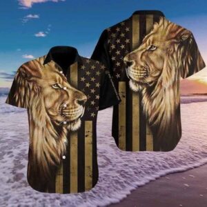 Faith Over Fear: Jesus Lion Aloha Shirt Christian Hawaiian Shirt XS-5XL 1