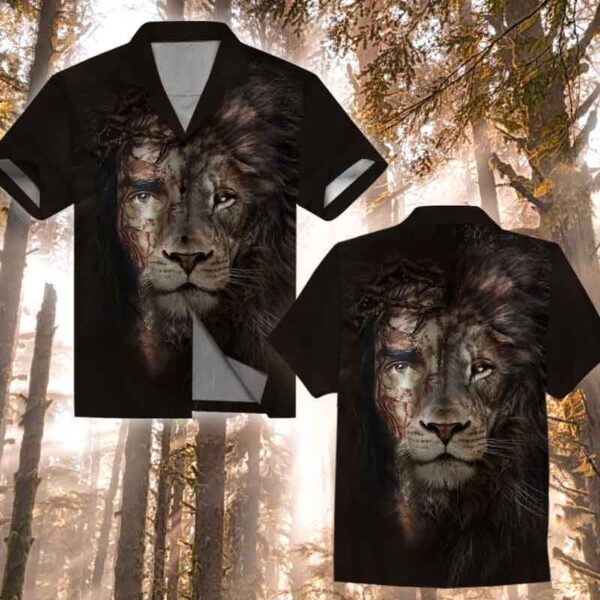 Jesus Lion AOP Hawaiian Shirt – Unique Christian-inspired Design