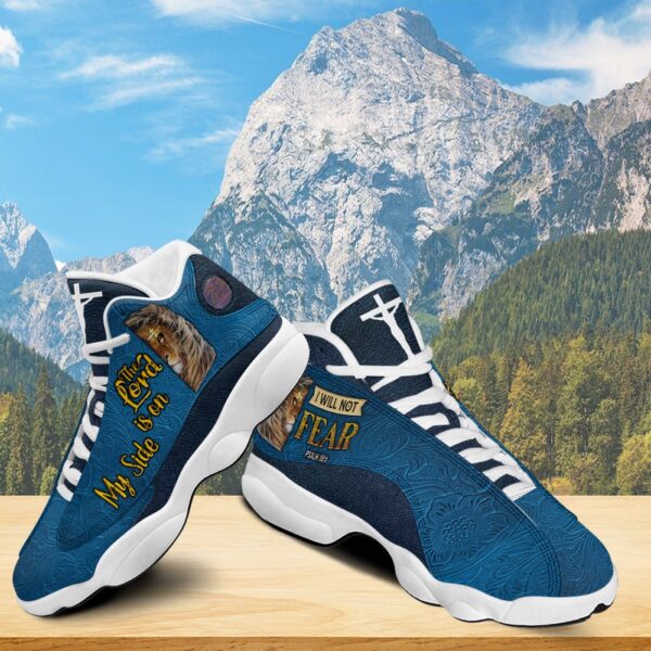 Jesus Lion Basketball Shoes, The Lord Is On My Side I Will Not Fear Running Shoes, Cross Lion Of Judah Unisex Shoes