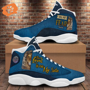 Jesus Lion Basketball Shoes, The Lord Is On My Side I Will Not Fear Running Shoes, Cross Lion Of Judah Unisex Shoes
