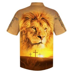 Men s Jesus Lion Christian Cross Hawaiian Shirt - Perfect Gift for Believers 1