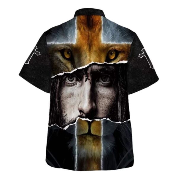 Jesus Lion Cross Christian Hawaiian Shirt for Men – Perfect Gift for Christian Friends