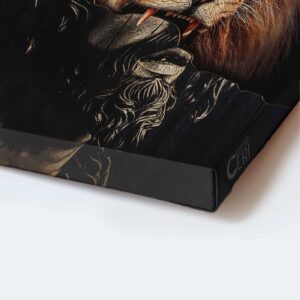 Jesus Lion Faith God Portrait Poster - Stunning Crown of Thorns & Brown Lion Wall Decor Gift for Christian Believers 1