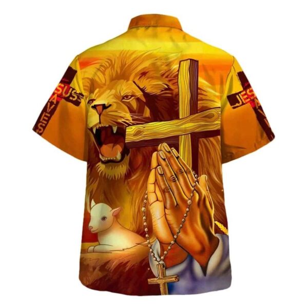 Men s Jesus Lion Save Friend Christian Hawaiian Shirt – Perfect Gift for Christians