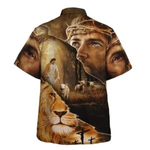 Men s Jesus Lion Lamb Of God Christian Hawaiian Shirt - Perfect Gift for Christian 1