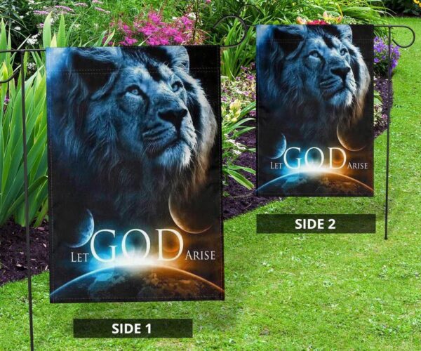 Jesus Lion Let God Arise Flag Religious Christian Easter Banner Indoor Outdoor Yard Flag