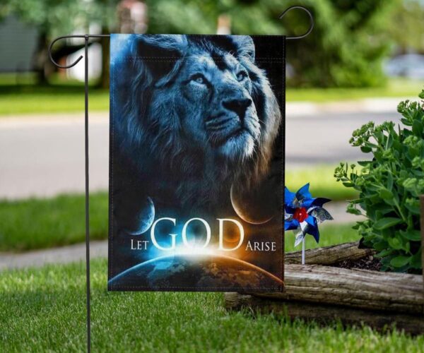 Jesus Lion Let God Arise Flag Religious Christian Easter Banner Indoor Outdoor Yard Flag