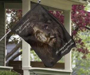 Jesus Lion My God’s Not Dead He’s Surely Alive Flag Christian Home Decor Outdoor 1