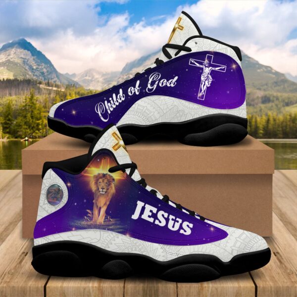 Jesus Lion Of Judah A Child Of God Basketball Shoes, Jesus Saves Shoes, Christian Unisex Basketball Shoes Gift
