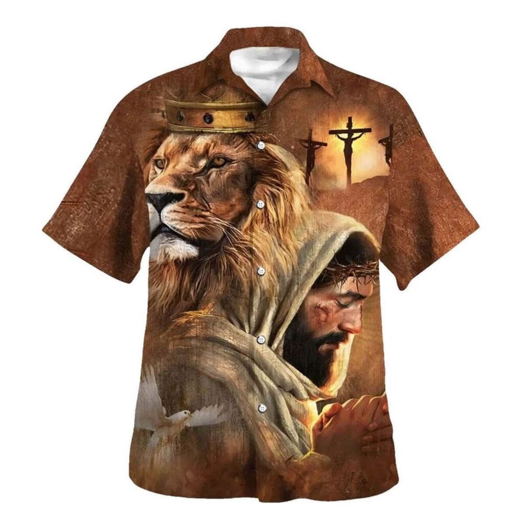 Jesus Lion Of Judah Christian Cross Hawaiian Shirt For Men – Unique Christian Gift Jesus Lion Of Judah Christian Cross Hawaiian Shirt For Men – Unique Christian Gift