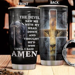 Jesus Lion Stainless Steel Tumbler - Jesus Lover Men Women