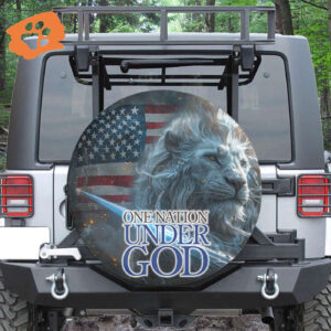 Jesus Lion USA Flag Spare Tire Cover for Independence Day - 4th of July Car Decor 27 -34