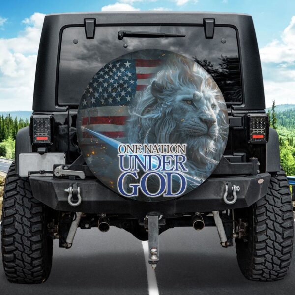 Jesus Lion USA Flag Spare Tire Cover for Independence Day – 4th of July Car Decor 27 -34