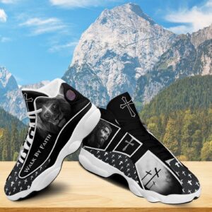Jesus Lion Walk By Faith Basketball Shoes, Christian Cross Faith Running Shoes, Christ Footwear, Jesus Lovers Gift 1