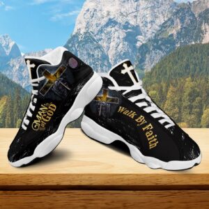 Jesus Lion Warrior Basketball Shoes, Man Of God Running Shoes Unisex, Walk By Faith Religious Gift For Pastor 1
