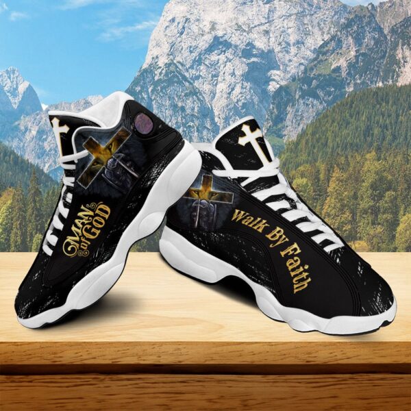 Jesus Lion Warrior Basketball Shoes, Man Of God Running Shoes Unisex, Walk By Faith Religious Gift For Pastor