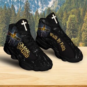 Jesus Lion Warrior Basketball Shoes, Man Of God Running Shoes Unisex, Walk By Faith Religious Gift For Pastor 3