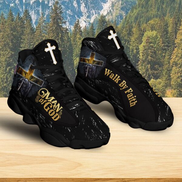 Jesus Lion Warrior Basketball Shoes, Man Of God Running Shoes Unisex, Walk By Faith Religious Gift For Pastor