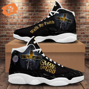 Jesus Lion Warrior Basketball Shoes, Man Of God Running Shoes Unisex, Walk By Faith Religious Gift For Pastor