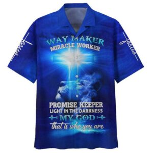 Jesus Lion Way Maker Miracle Worker Hawaiian Shirt - Christian Faith Gift