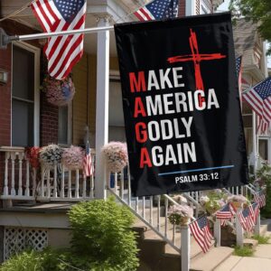 Jesus Make America Godly Again Garden Flag Cross Yard Flag for Patriotic Outdoor Decor 1