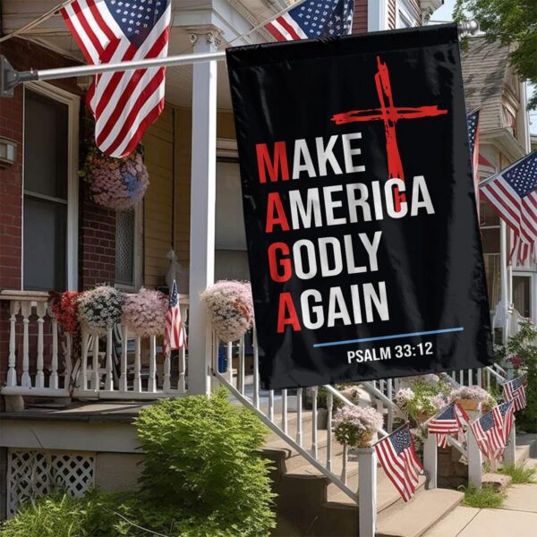 Jesus Make America Godly Again Garden Flag Cross Yard Flag for Patriotic Outdoor Decor