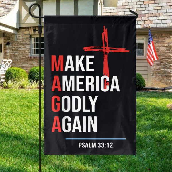 Jesus Make America Godly Again Garden Flag Cross Yard Flag for Patriotic Outdoor Decor