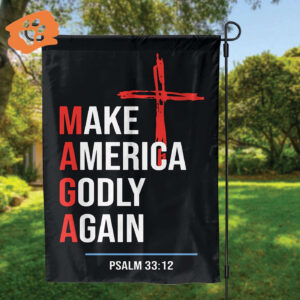 Jesus Make America Godly Again Garden Flag Cross Yard Flag for Patriotic Outdoor Decor