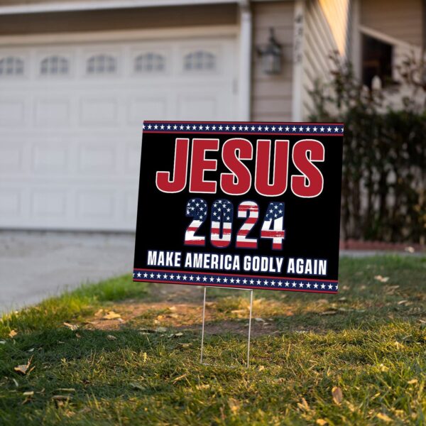 Jesus Make America Godly Again Yard Sign Christ 2024 Outdoor Decor