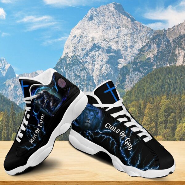 Jesus Man Of Faith Warrior Basketball Shoes, Child Of God Running Shoes, Lion Christian Footwear Sneaker