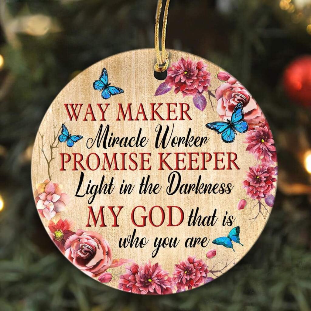 Jesus – My God is the light in the darkness – Circle Ceramic Ornament Jesus – My God is the light in the darkness – Circle Ceramic Ornament