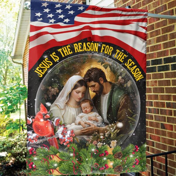 Jesus Nativity Holy Family Christmas Garden Flag – Jesus Is The Reason For The Season House Decor