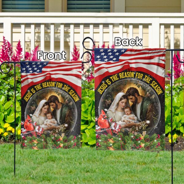 Jesus Nativity Holy Family Christmas Garden Flag – Jesus Is The Reason For The Season House Decor