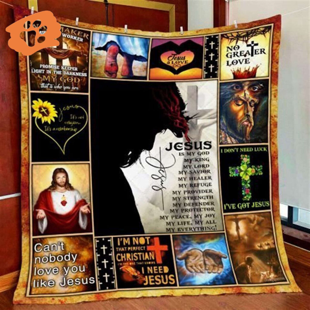 Jesus No Greater Love Christian Quilt Blanket – Perfect Gift for Believers Jesus No Greater Love Christian Quilt Blanket – Perfect Gift for Believers