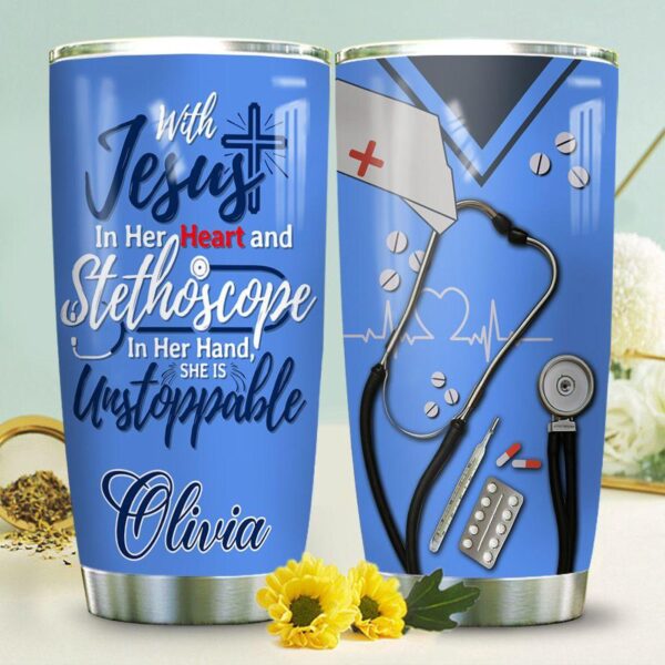 Jesus Nurse Personalized Stainless Steel Tumbler – Jesus Lover Men Women