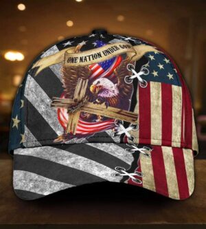 Jesus One Nation Under God American Flag Classic Cap All Over Print