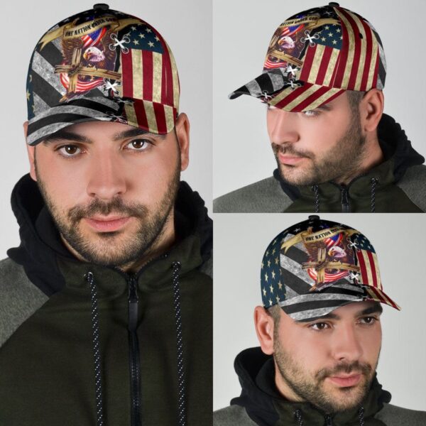 Jesus One Nation Under God American Flag Classic Cap All Over Print