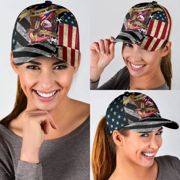 Jesus One Nation Under God American Flag Classic Cap All Over Print