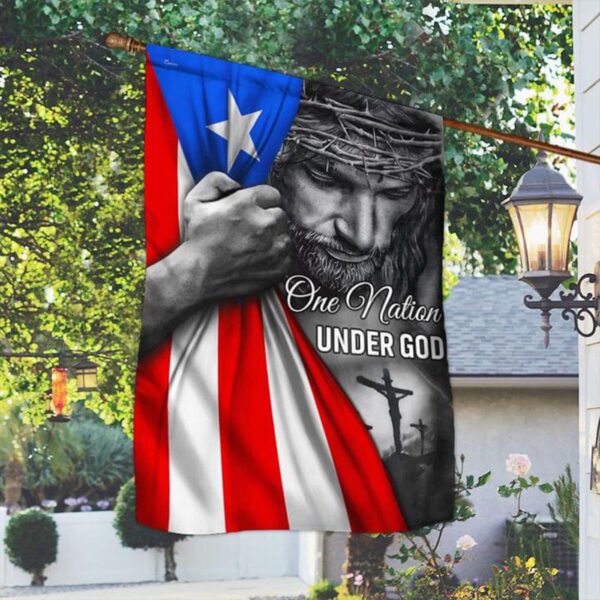 Jesus One Nation Under God Flag Inside American Flag Christian Outdoor Decor