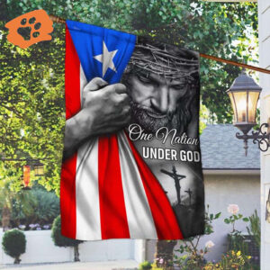 Jesus One Nation Under God Flag Inside American Flag Christian Outdoor Decor