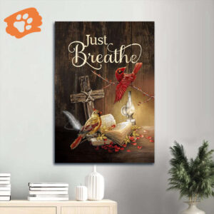 Jesus Portrait Poster: Cardinal Lantern Bible Drawing - Christian Home Decor Gift