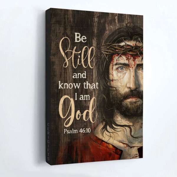 Jesus Portrait Poster – Stunning Painting & Drawing Home Decor Gift for Christians – Be Still And Know That I Am God