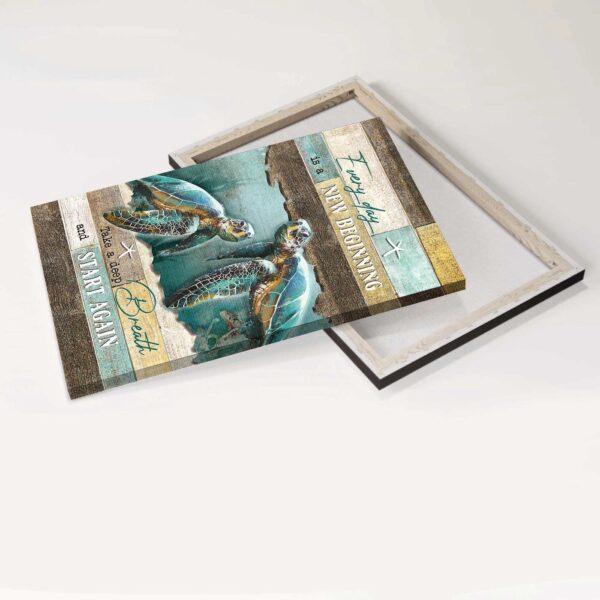 Religious Christian Home Decor Gift: Jesus Sea Turtle & Starfish Portrait Poster – New Beginning