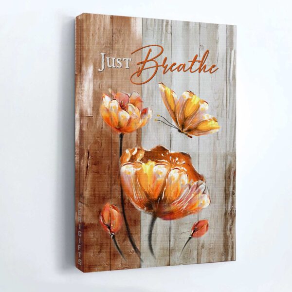 Jesus Portrait & Butterfly Anemone Flower Poster Home Decor Gift for Christian – Just Breathe