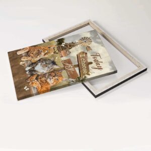 Christian Home Decor Gift: Jesus Portrait Poster with Cat Farm Windmill - Choose Joy 1