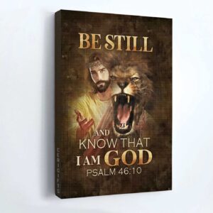 Jesus Lion of Judah Portrait Poster - Christian Home Decor Gift - Be Still and Know God 3