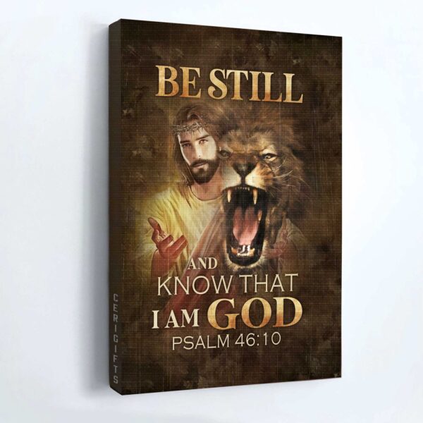 Jesus Lion of Judah Portrait Poster – Christian Home Decor Gift – Be Still and Know God