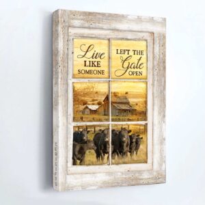 Jesus & Angus Cow Portrait Posters - Christian Home Decor Gift - Live Like Someone Left the Gate Open 3